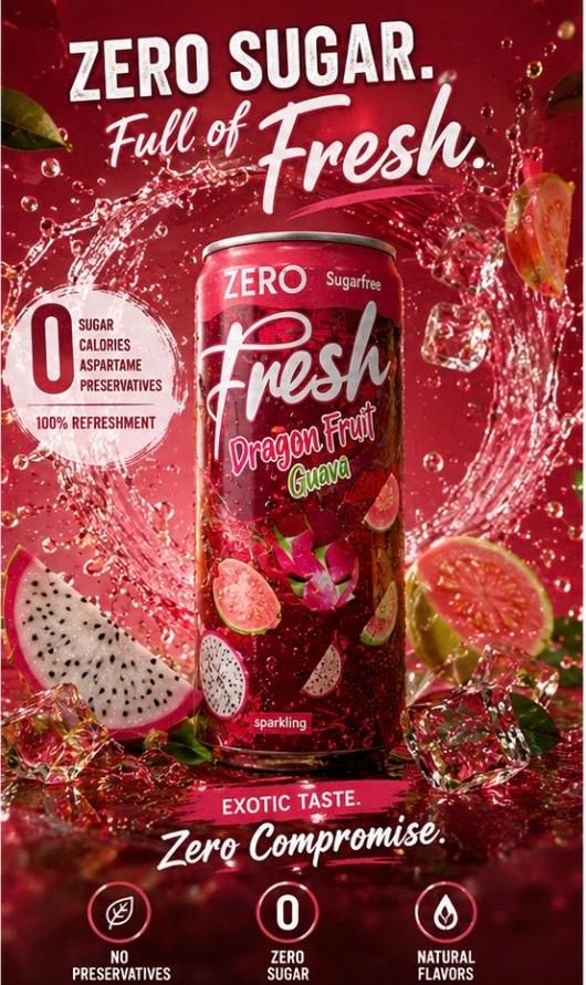 Fresh Dragon Fruit & Guava Zuckerfrei 330ml
