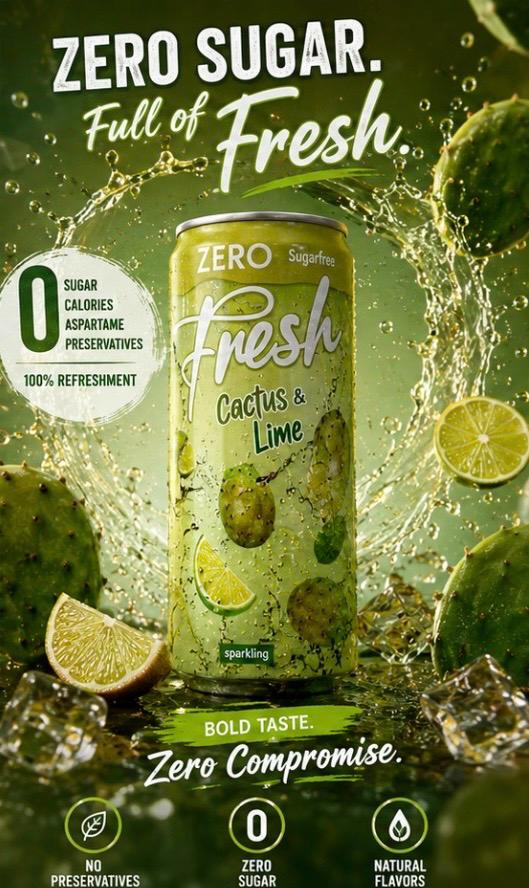 Fresh Cactus & Lime Zuckerfrei 330ml